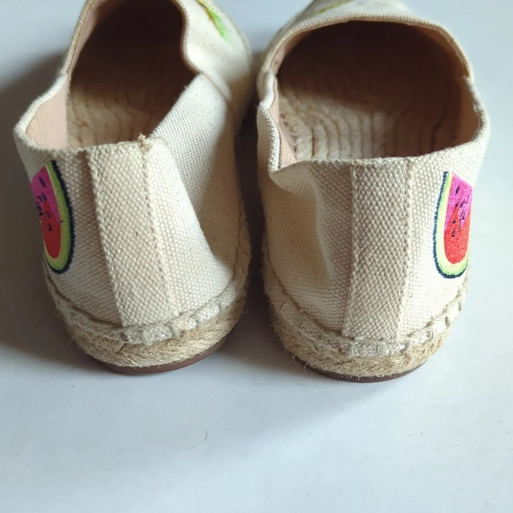 J. Crew Fruit Embroidered Espadrille Loafer 8 Beige